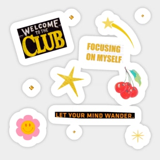 Welcome to the Club Fun Magazine Collage Aesthetic Sticker Pack Sticker